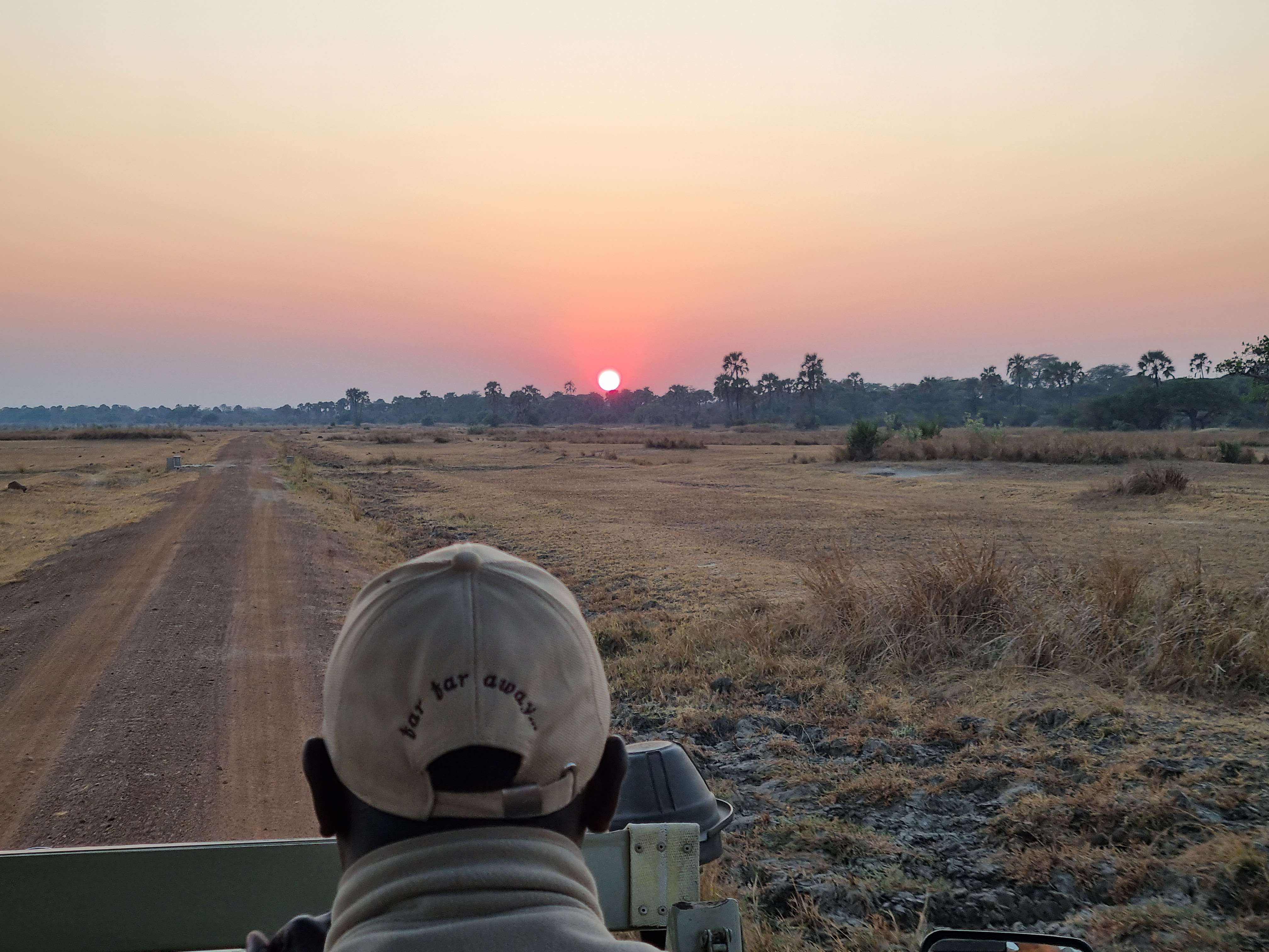 Sonnenaufgang auf einer Pirschfahrt im Katavi Nationalpark