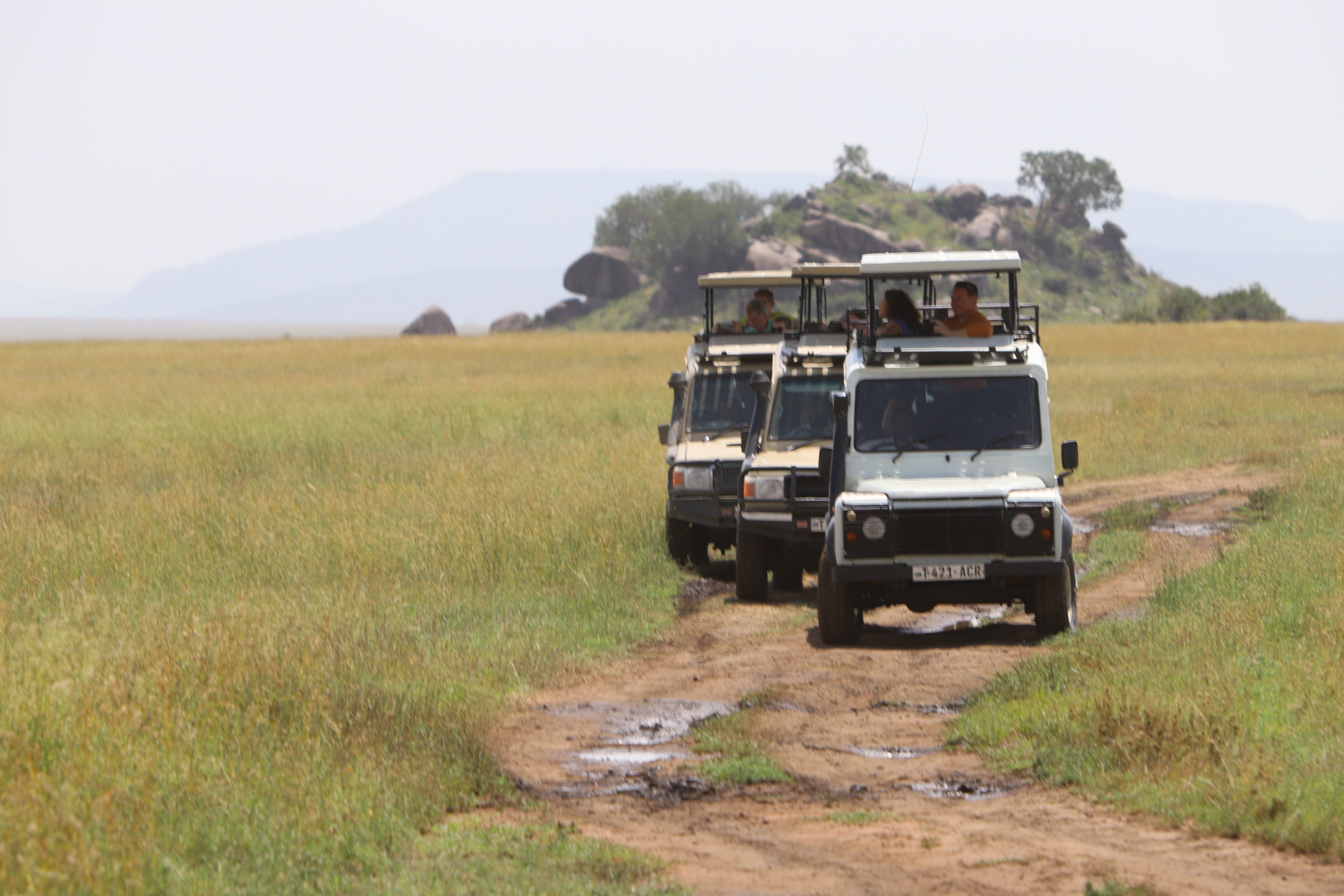 Selbst beim Parkieren der Safari Autos machen sich die Guides gedanken