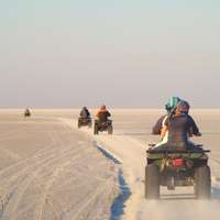Quad biking on the Makgadikgadi Pans