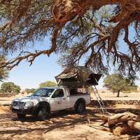 Selbstfahrer auf dem Camping in der Namib