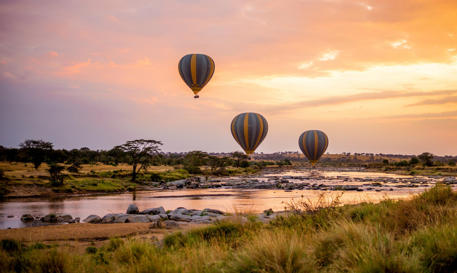 Ballon Safari über der Serengeti